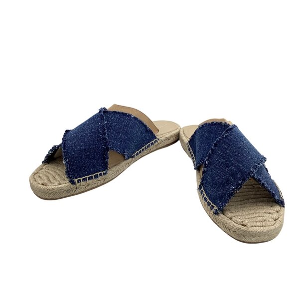 Nine West Womens Hamden Sandal Denim Blue Size 10 NWB‎ Espadrille Slide - Picture 2 of 8